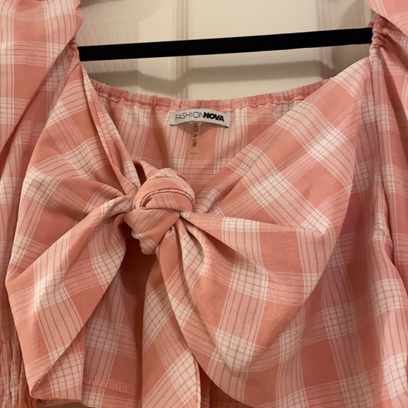 Pink Plaid Crop Top - Picture 3 of 3